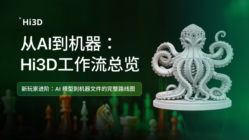 从 AI 模型到可制造文件：Hi3D 3D 打印、激光切割与刀刻工作流总览
